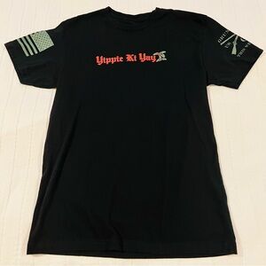 Grunt Style Black Tee with Red and Green Graphics